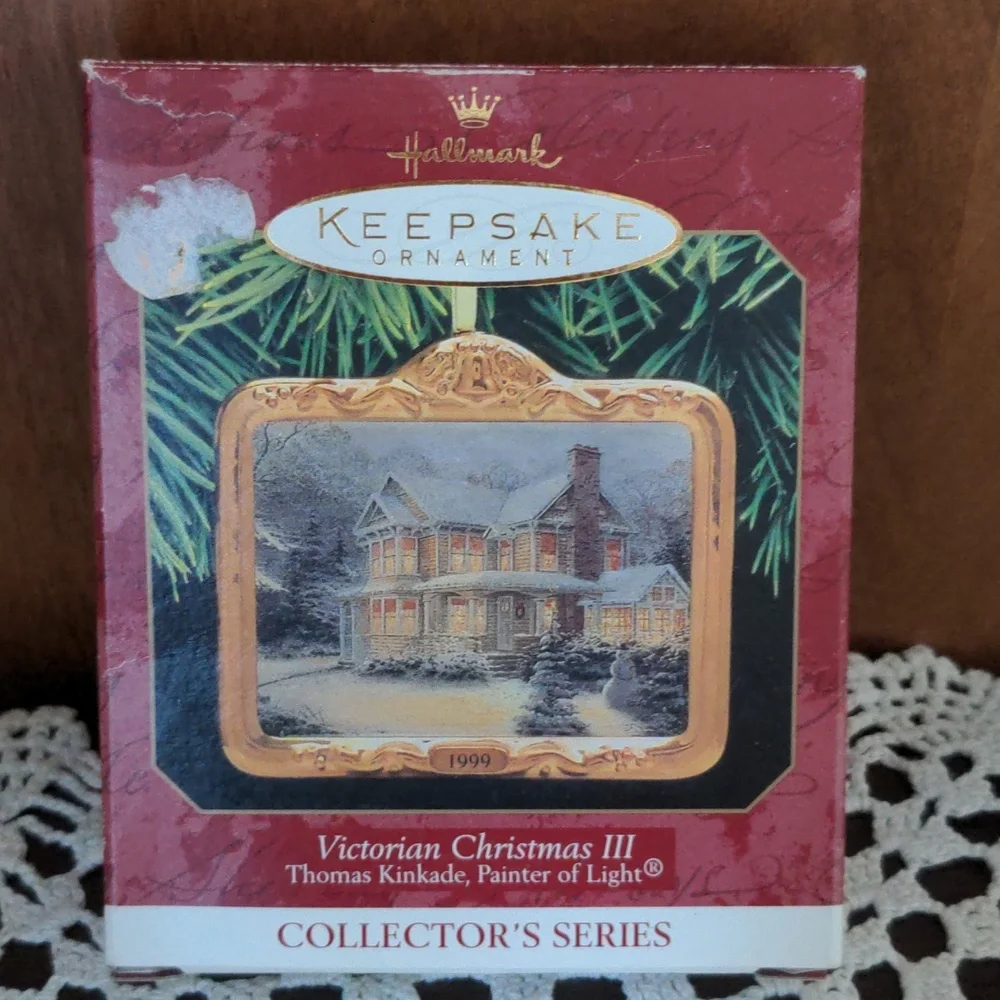 Vintage Hallmark Keepsake Ornament Victorian Christmas III Thomas Kinkad…